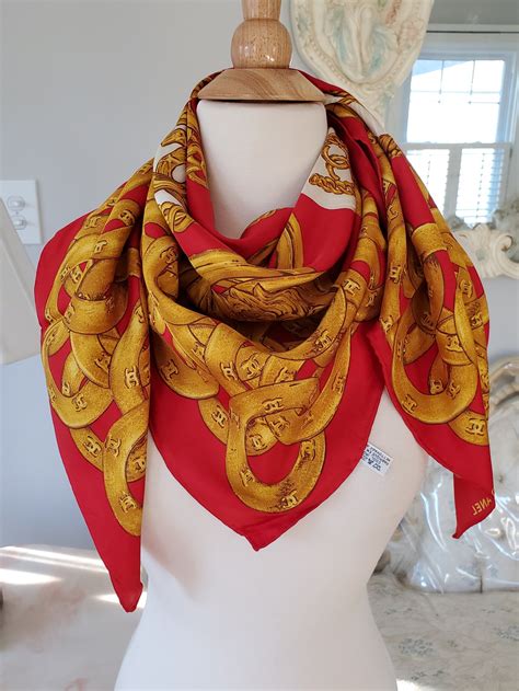 chanel silk scarf vintage|chanel scarf authenticity.